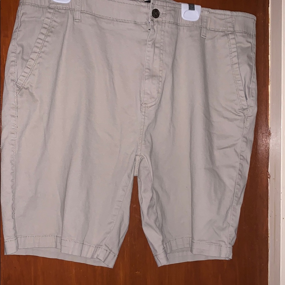 Tan Flat Front Shorts for Casual Wear